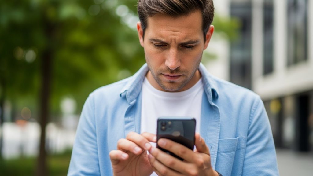 スマホを操作する男性