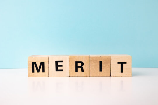 木でMERITの文字