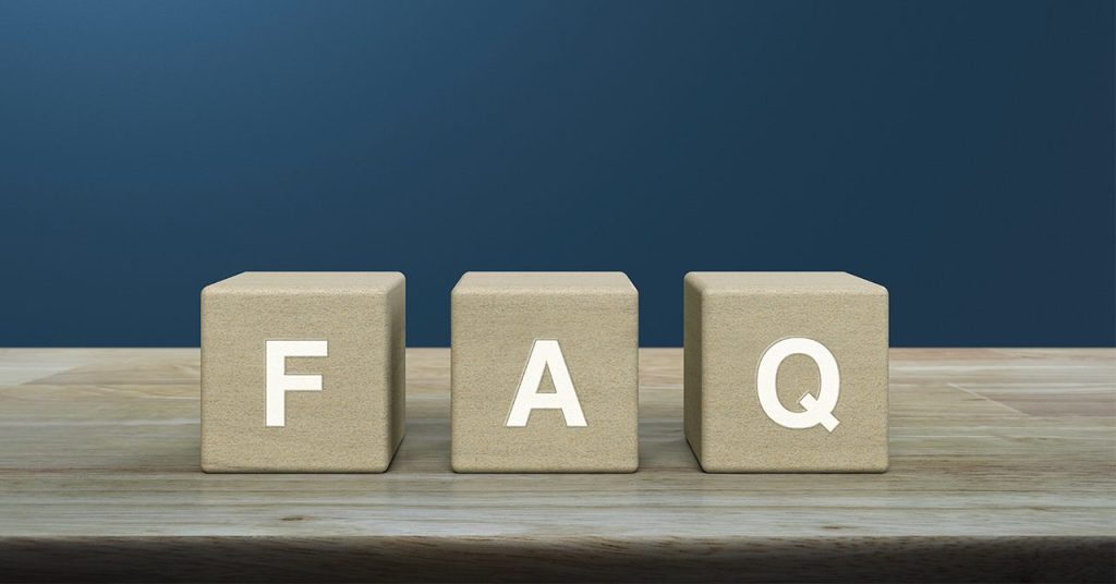 「FAQ」と入ったブロックのビジュアル。