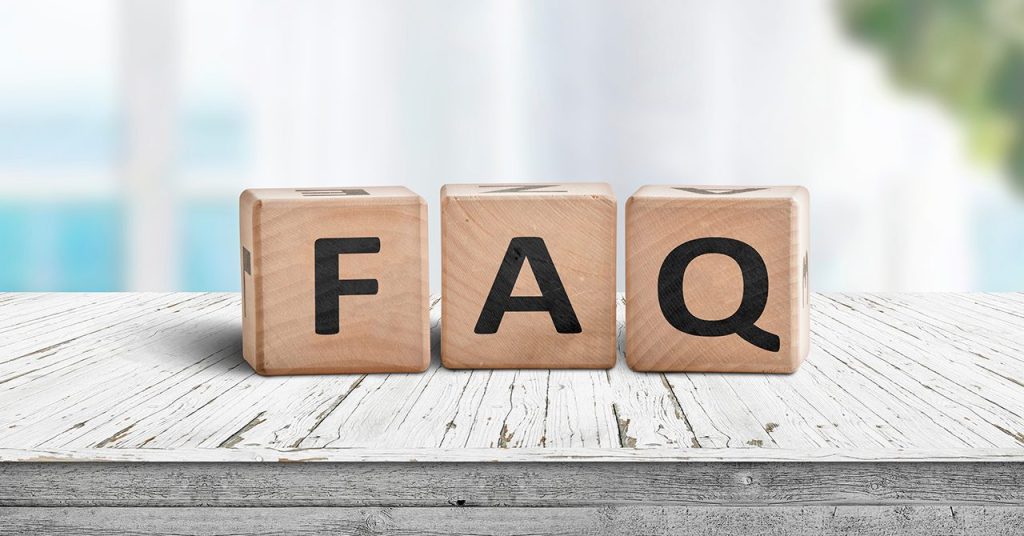 木のブロックに「FAQ」の文字が入った、FAQセクションを表すビジュアル。
