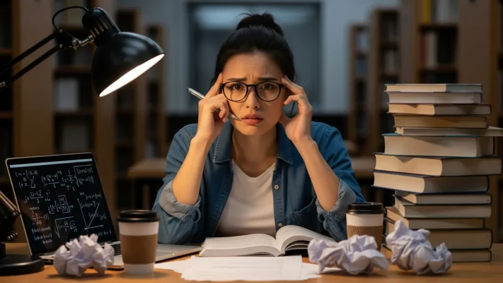 頭を抱える女性