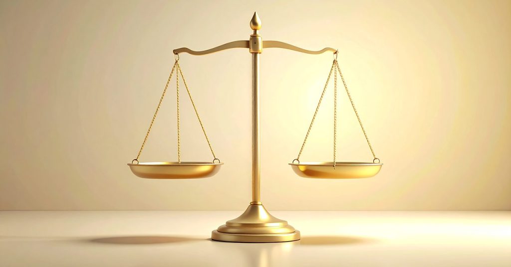 比較を想起させる天秤のビジュアル