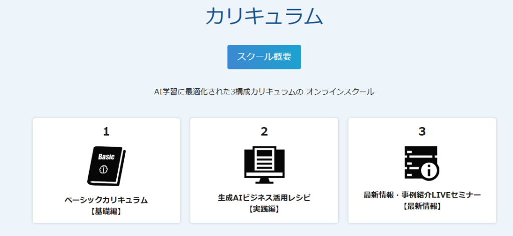 スタートAI　カリキュラム