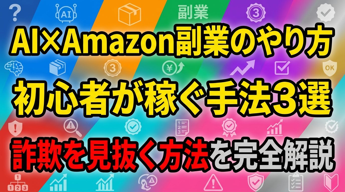 AI×Amazon副業のやり方を完全解説!初心者が稼ぐ手法3選と詐欺を見抜く方法【2026年最新】